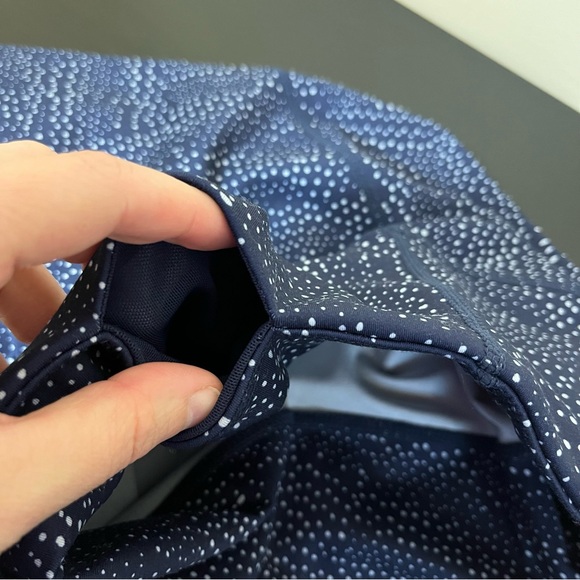 Zella Studio Crop Lite Legging Navy Blue White Dots - Picture 8 of 14